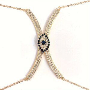 🆕 Seductive Rhinestone Body Chain Bra Necklace Jewelry For Women
